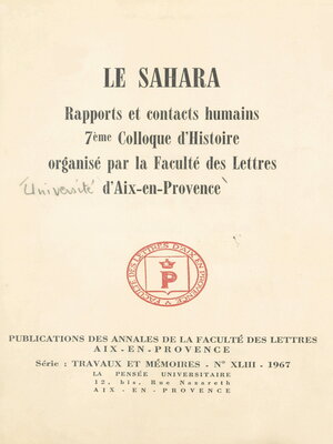 cover image of Le Sahara